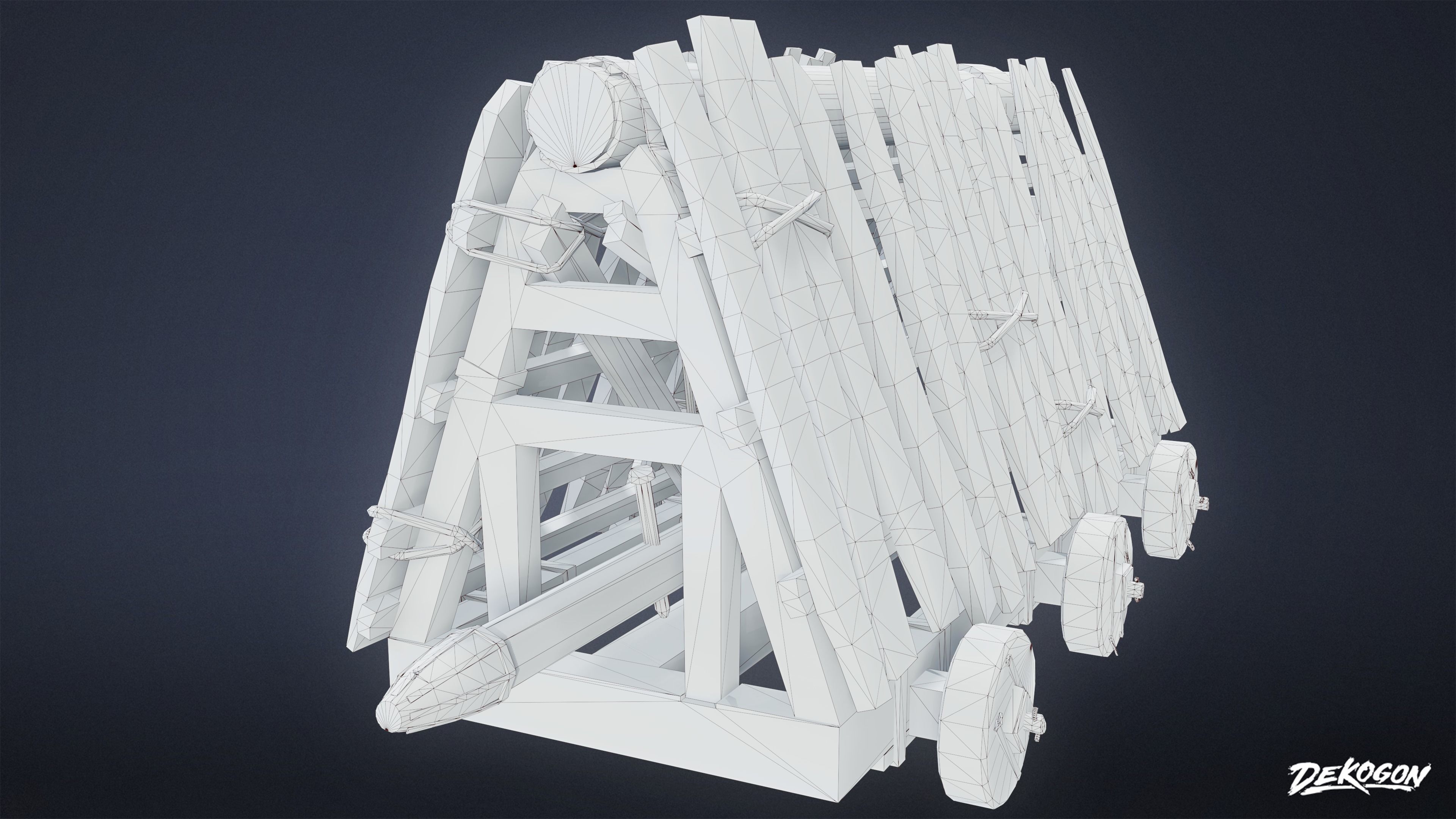 MEDIEVAL - Battering Ram 01 - LOW POLY Low-poly 3D model_8