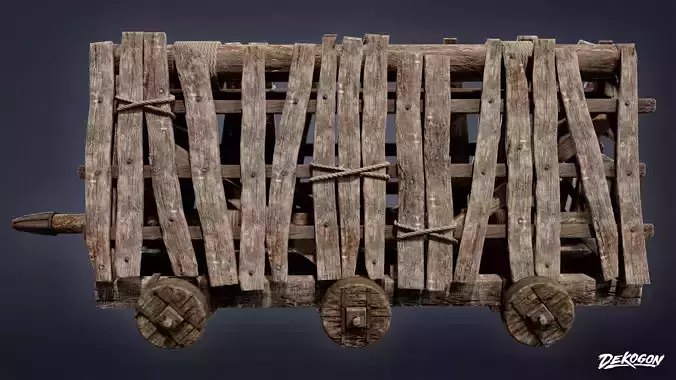 MEDIEVAL - Battering Ram 01 - LOW POLY Low-poly 3D model