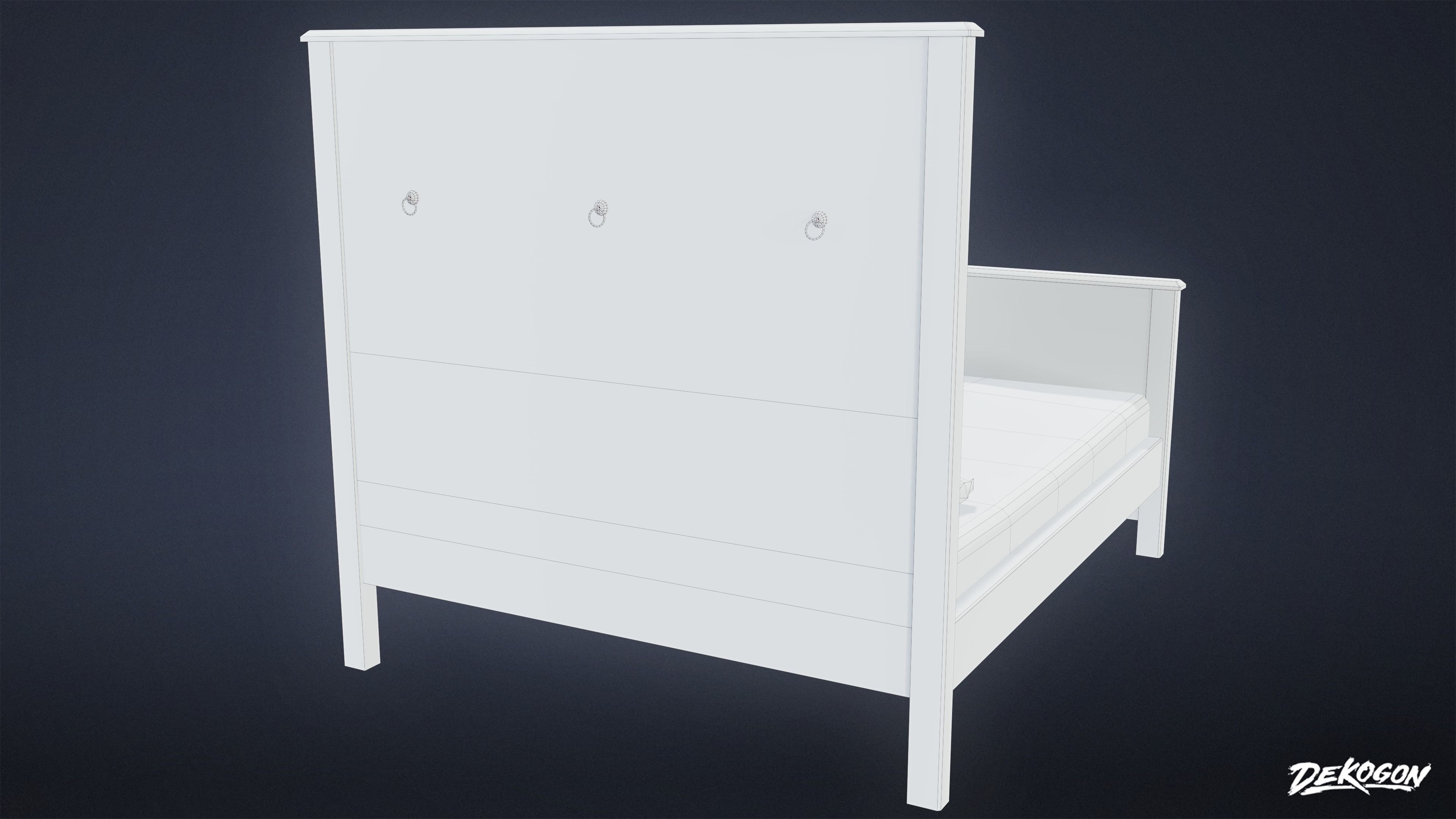 MEDIEVAL - Bed 01 - LOW POLY Low-poly 3D model_10