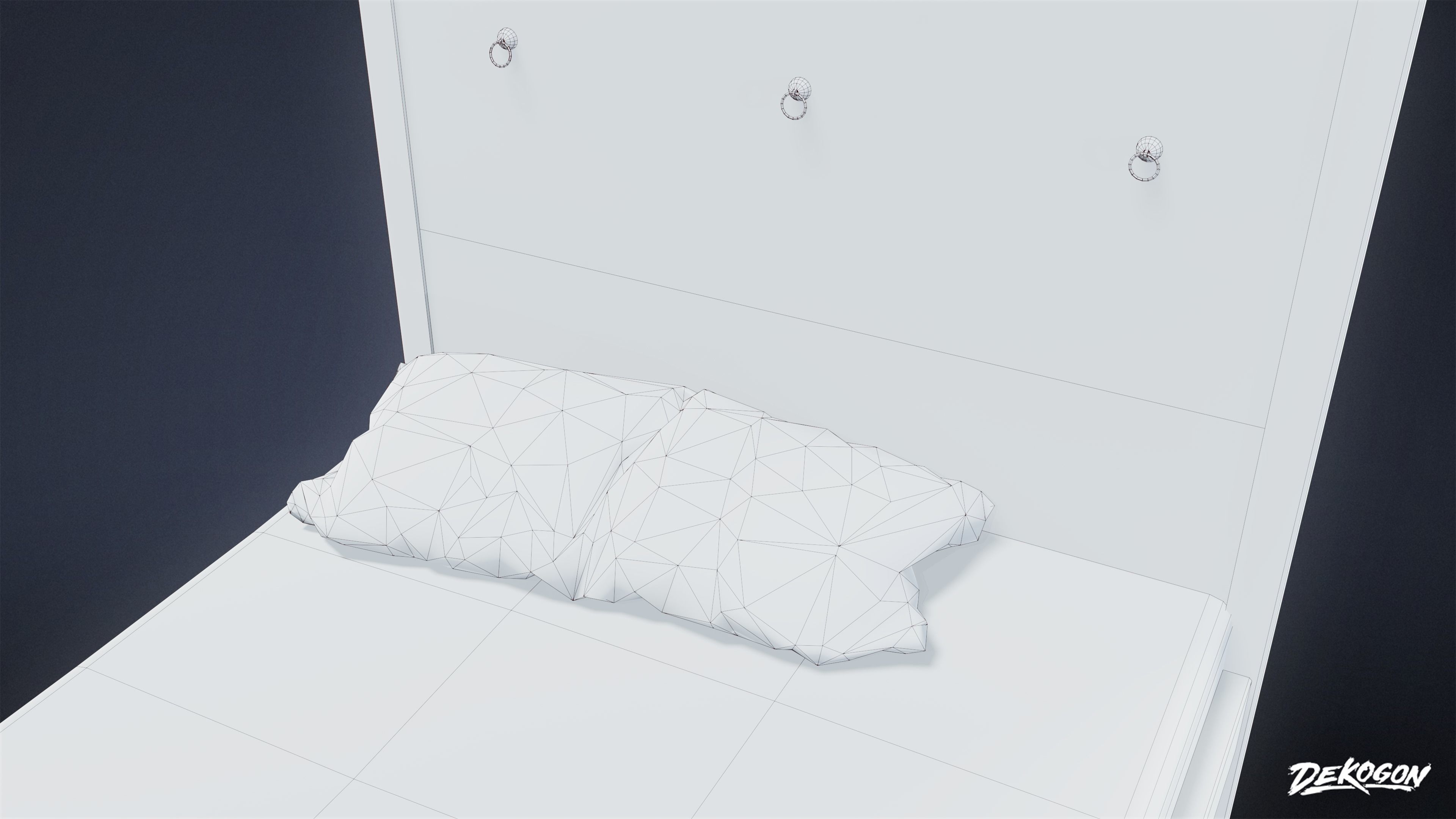 MEDIEVAL - Bed 01 - LOW POLY Low-poly 3D model_8