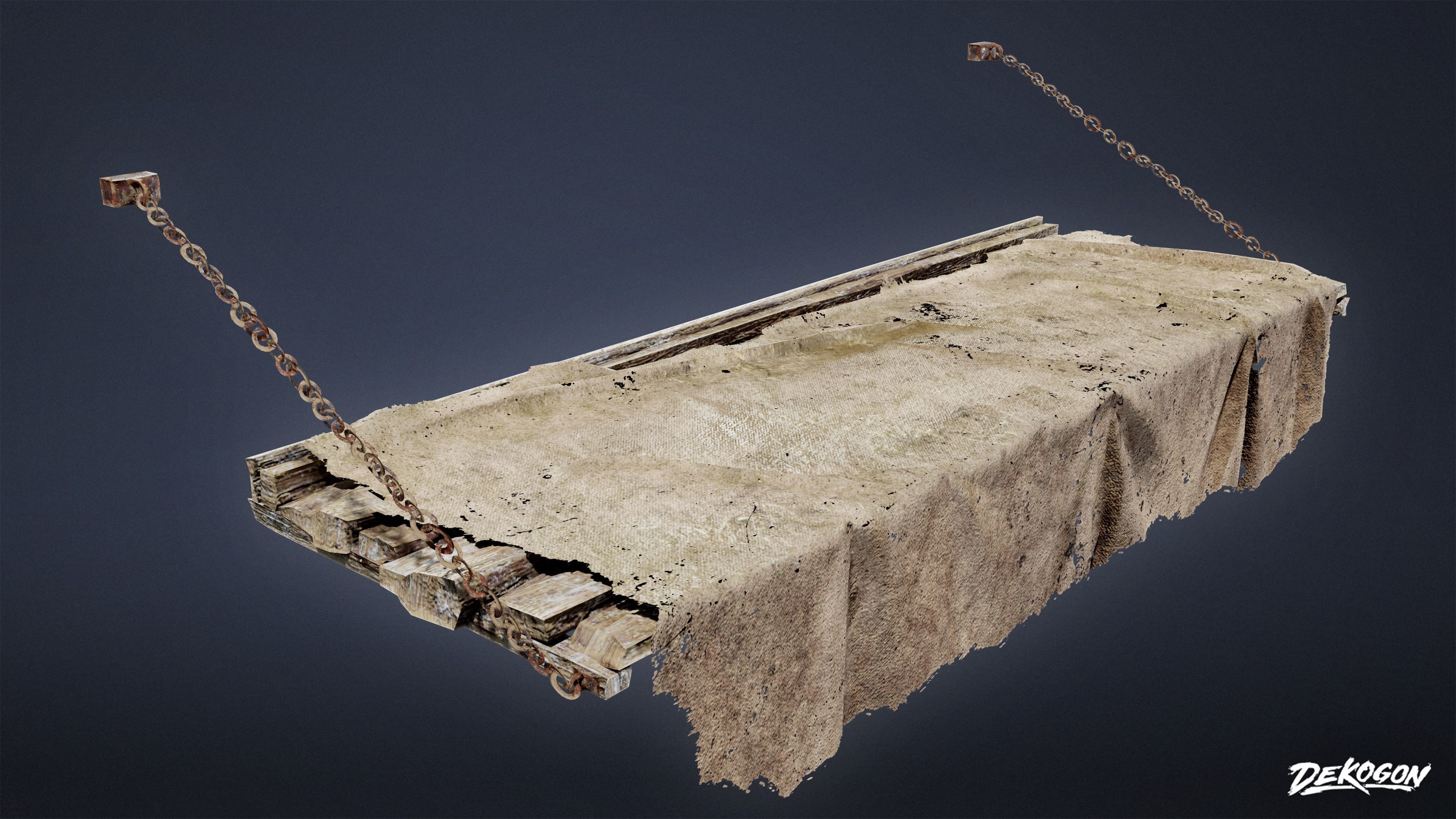 MEDIEVAL - Bed 03 - LOW POLY Low-poly 3D model_8