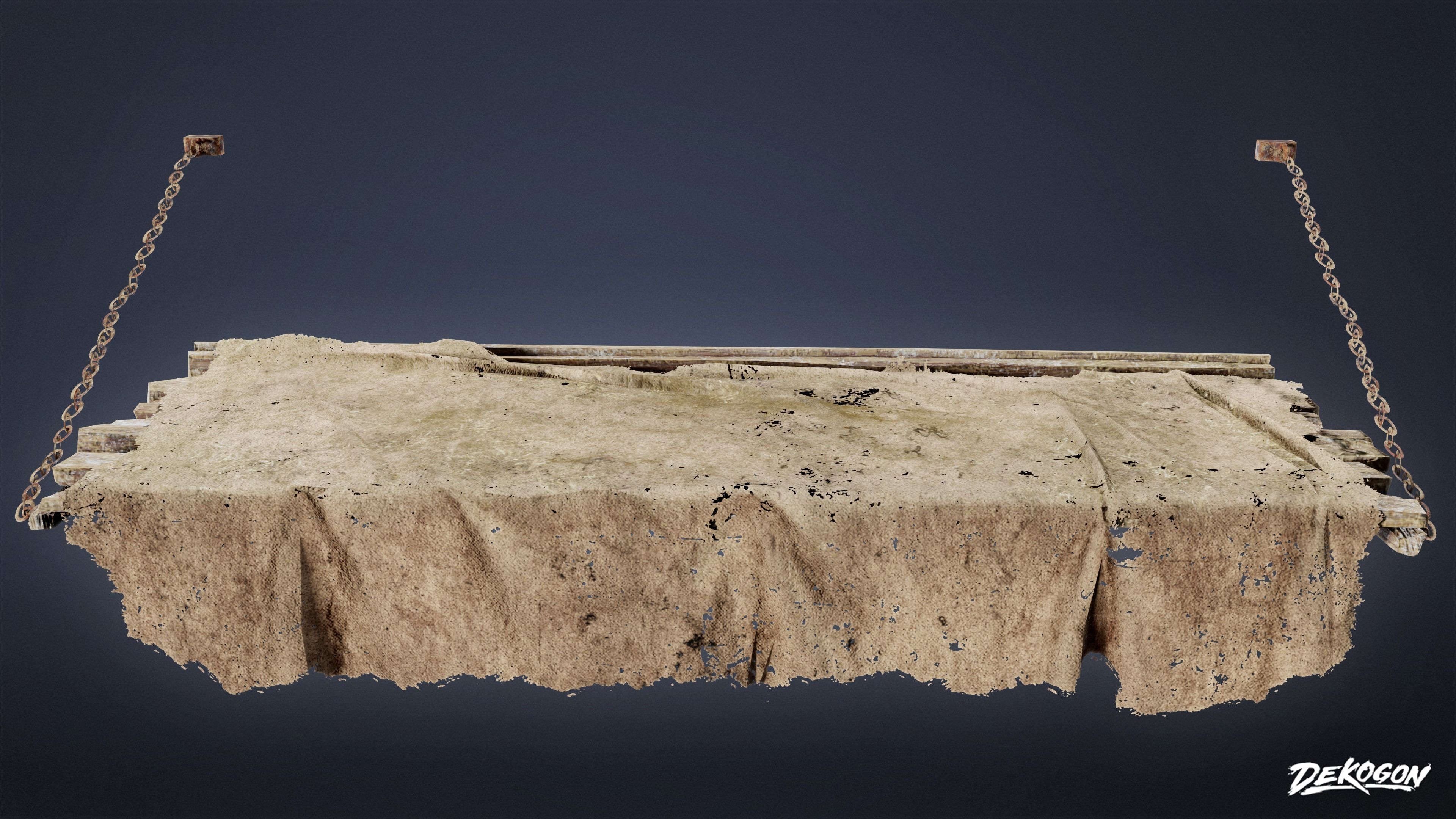 MEDIEVAL - Bed 03 - LOW POLY Low-poly 3D model_7