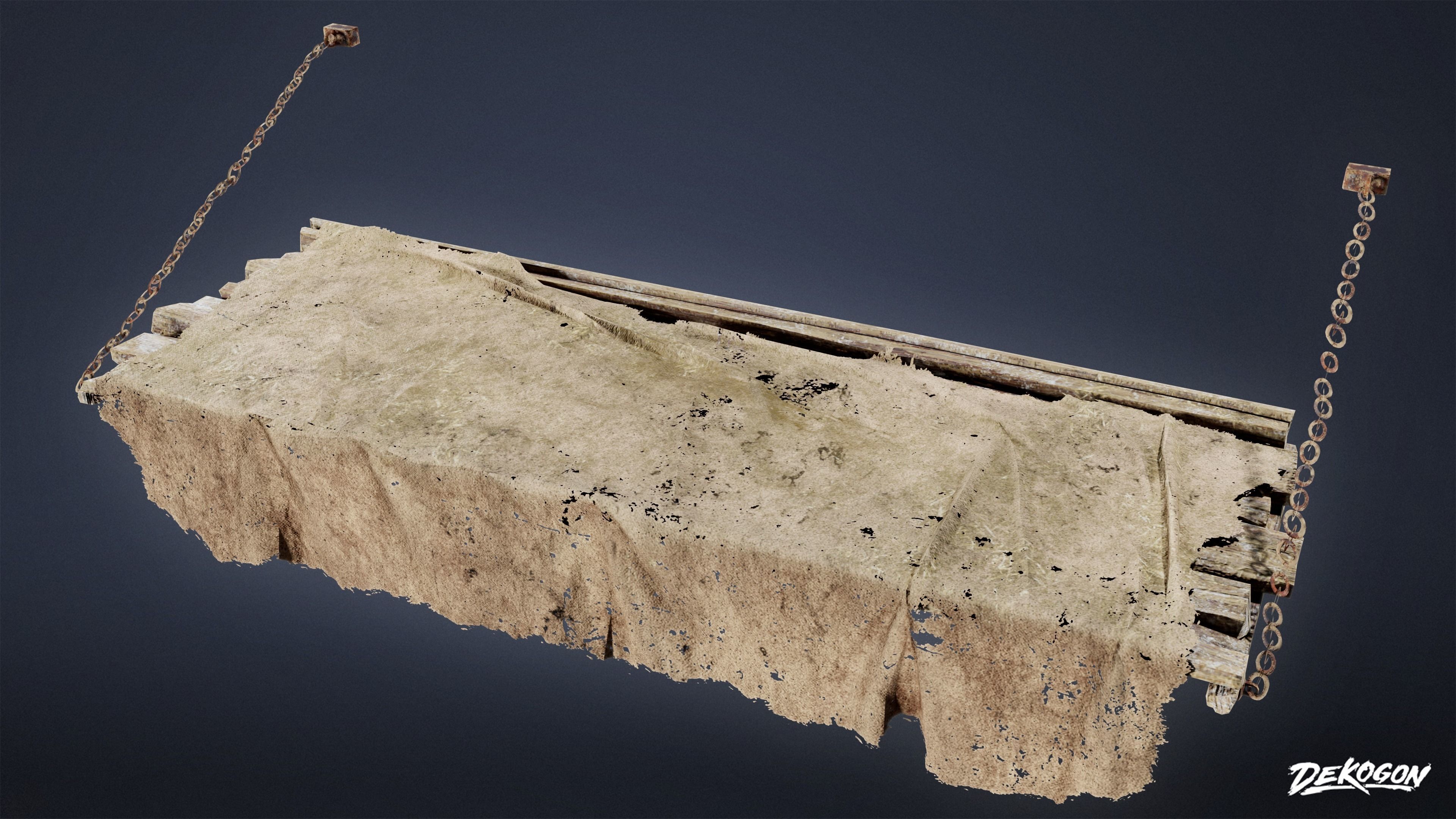 MEDIEVAL - Bed 03 - LOW POLY Low-poly 3D model_3