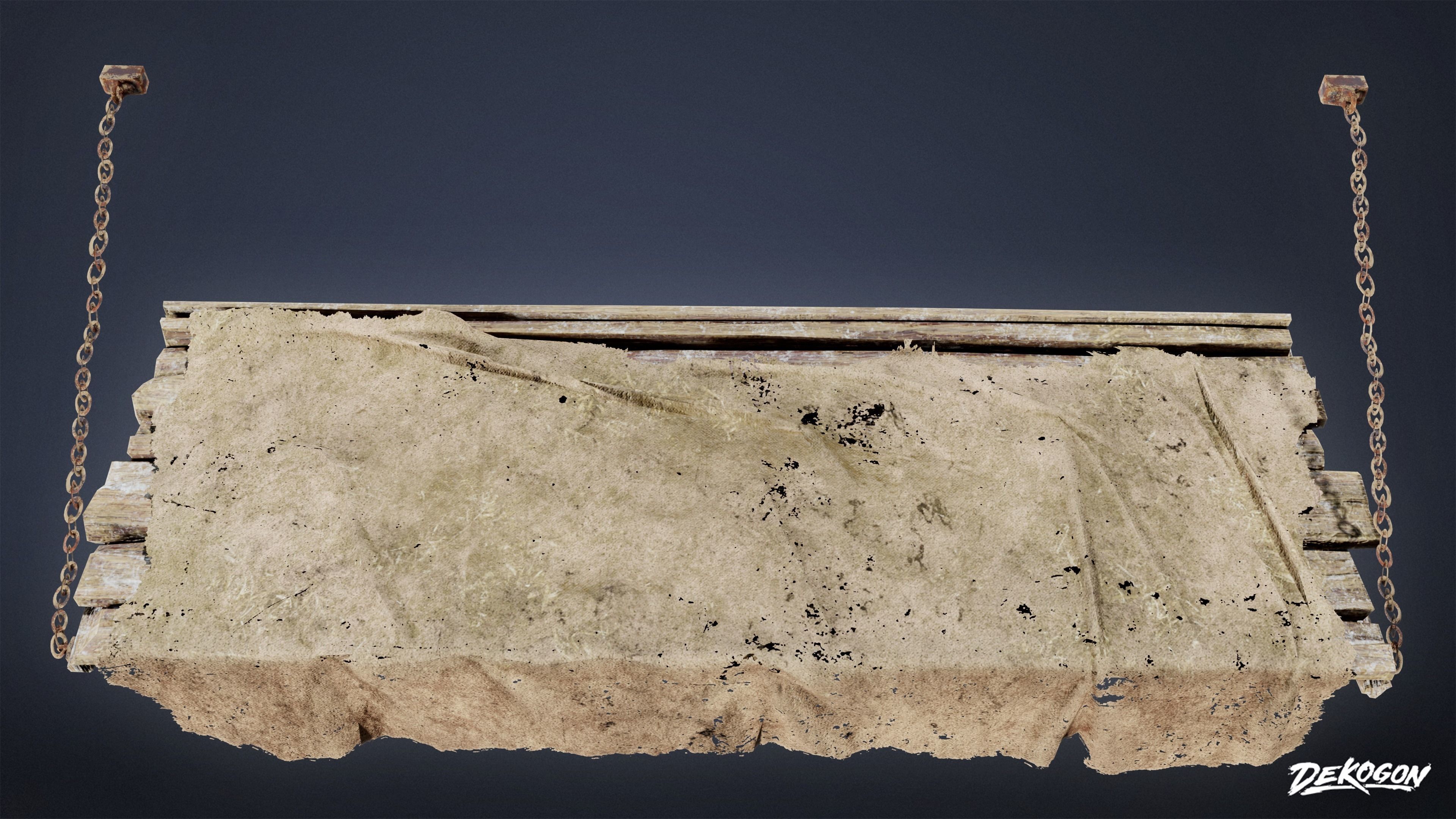 MEDIEVAL - Bed 03 - LOW POLY Low-poly 3D model_6