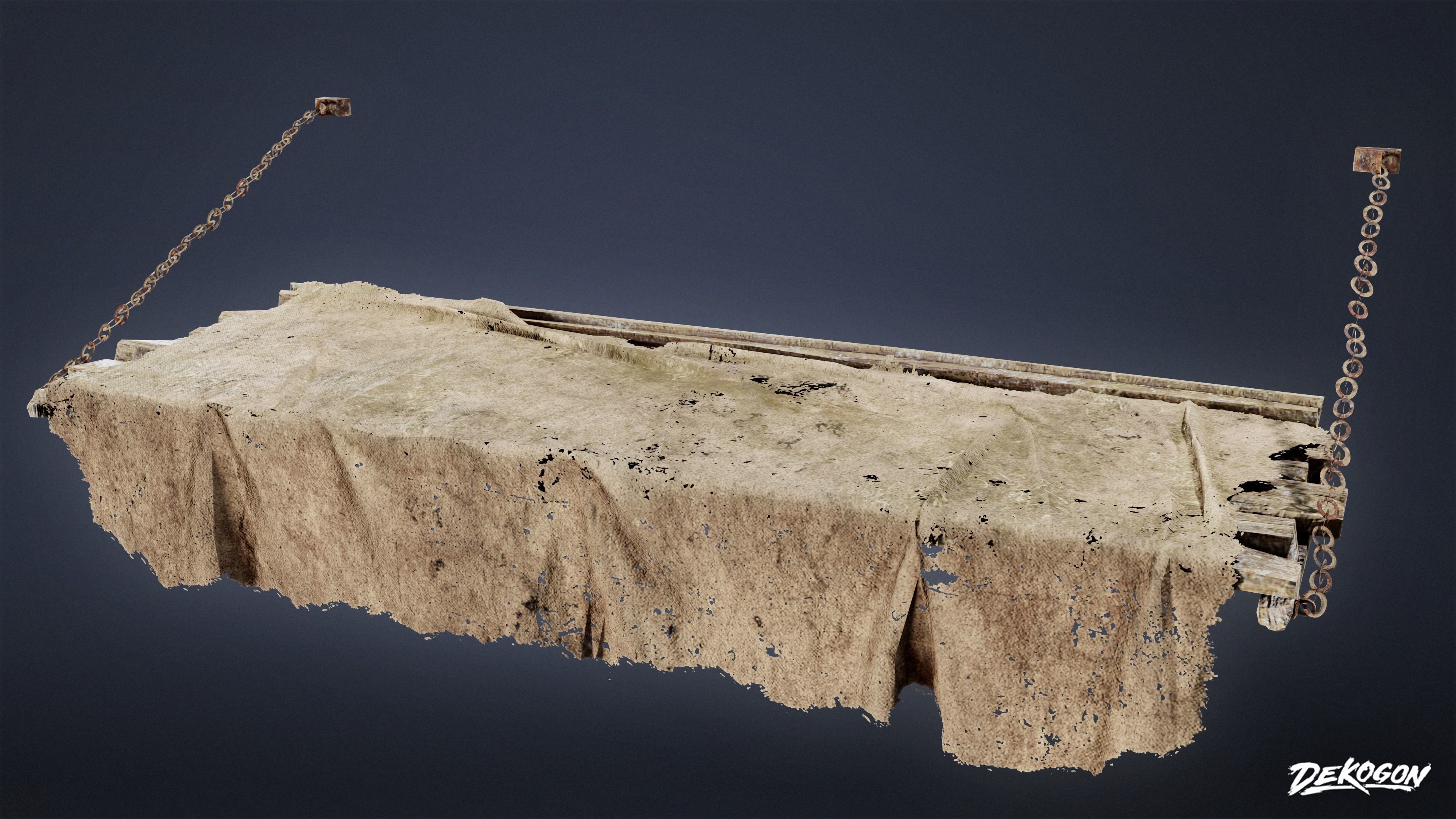 MEDIEVAL - Bed 03 - LOW POLY Low-poly 3D model_9