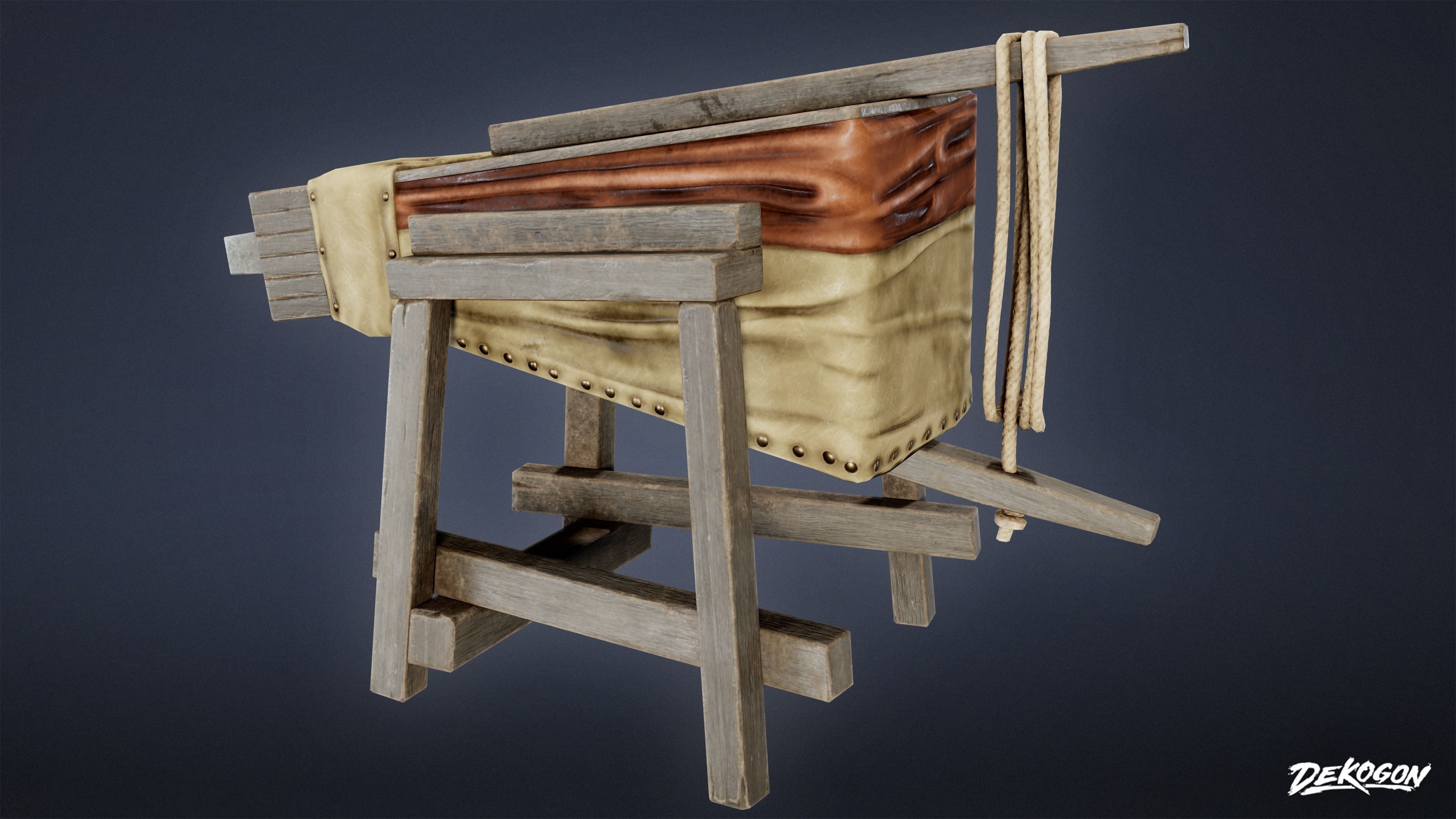 MEDIEVAL - Bellow 01 - LOW POLY Low-poly 3D model_5