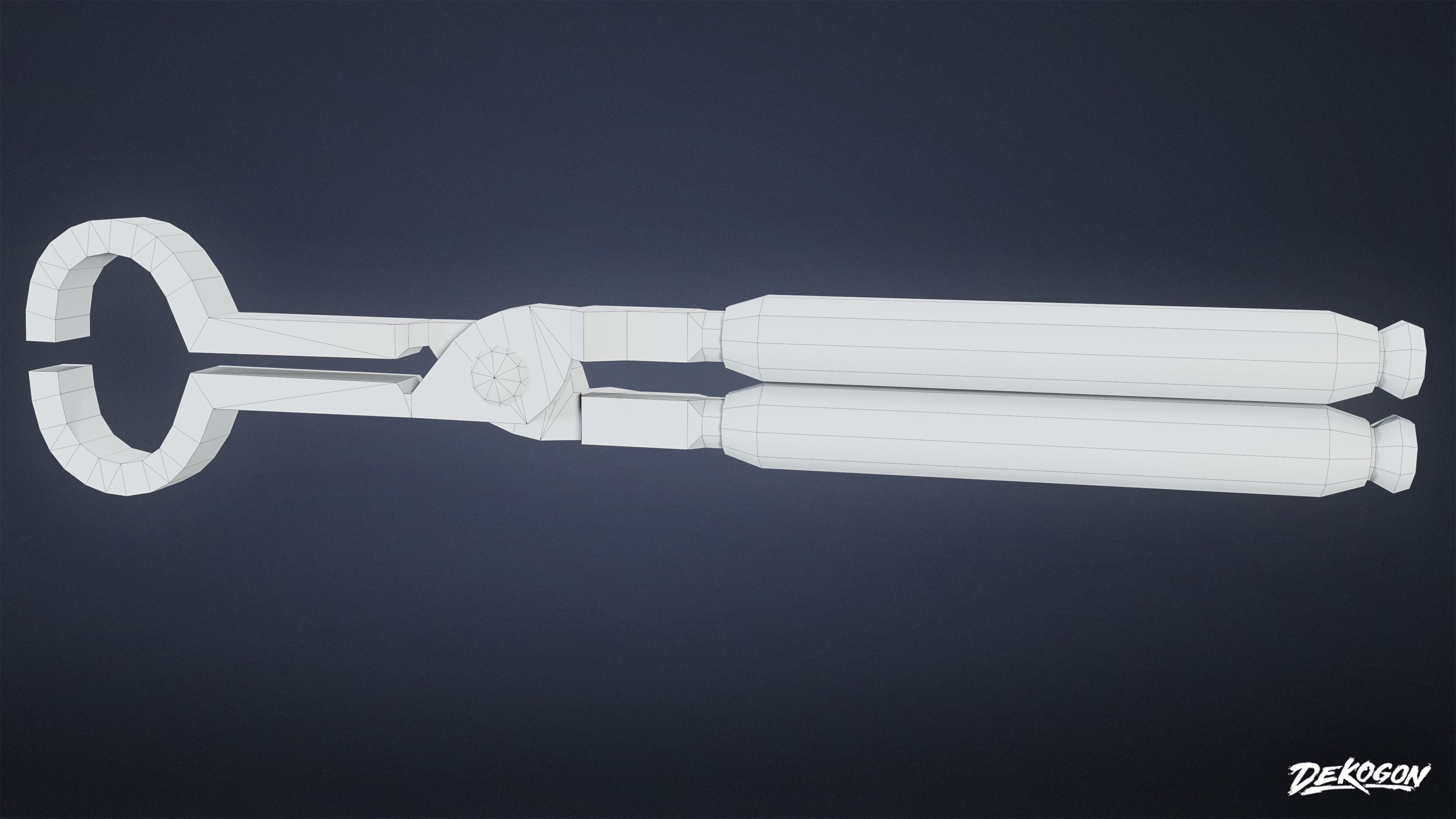 MEDIEVAL - Blacksmith Tools 01 - LOW POLY Low-poly 3D model_18