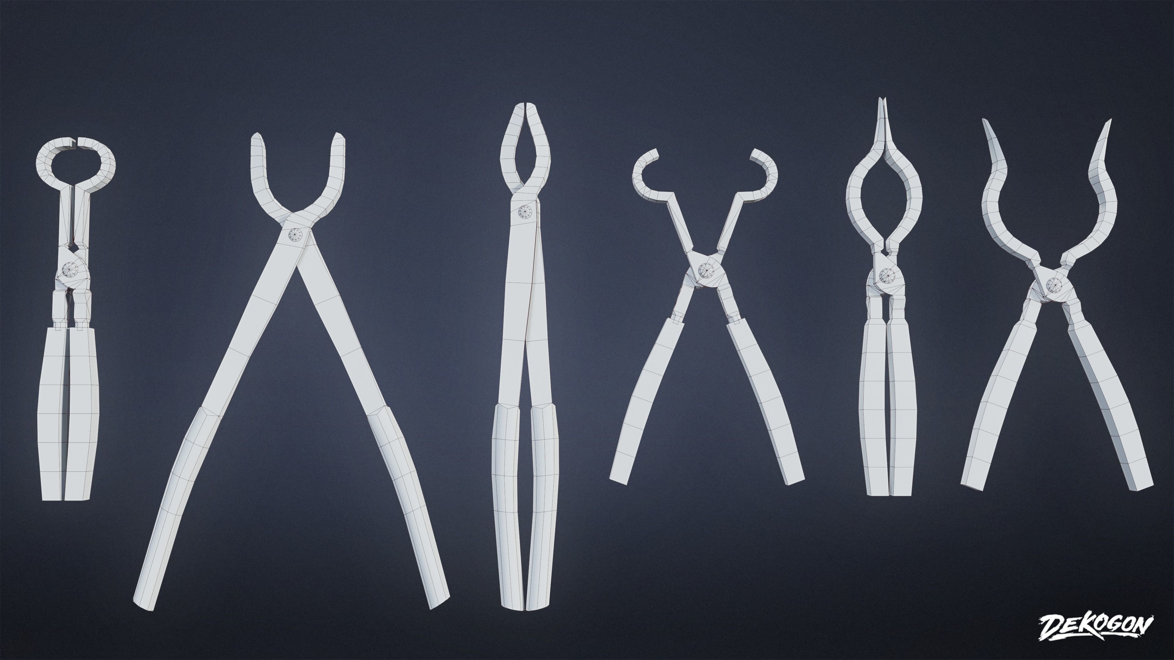 MEDIEVAL - Blacksmith Tools 01 - LOW POLY Low-poly 3D model_24