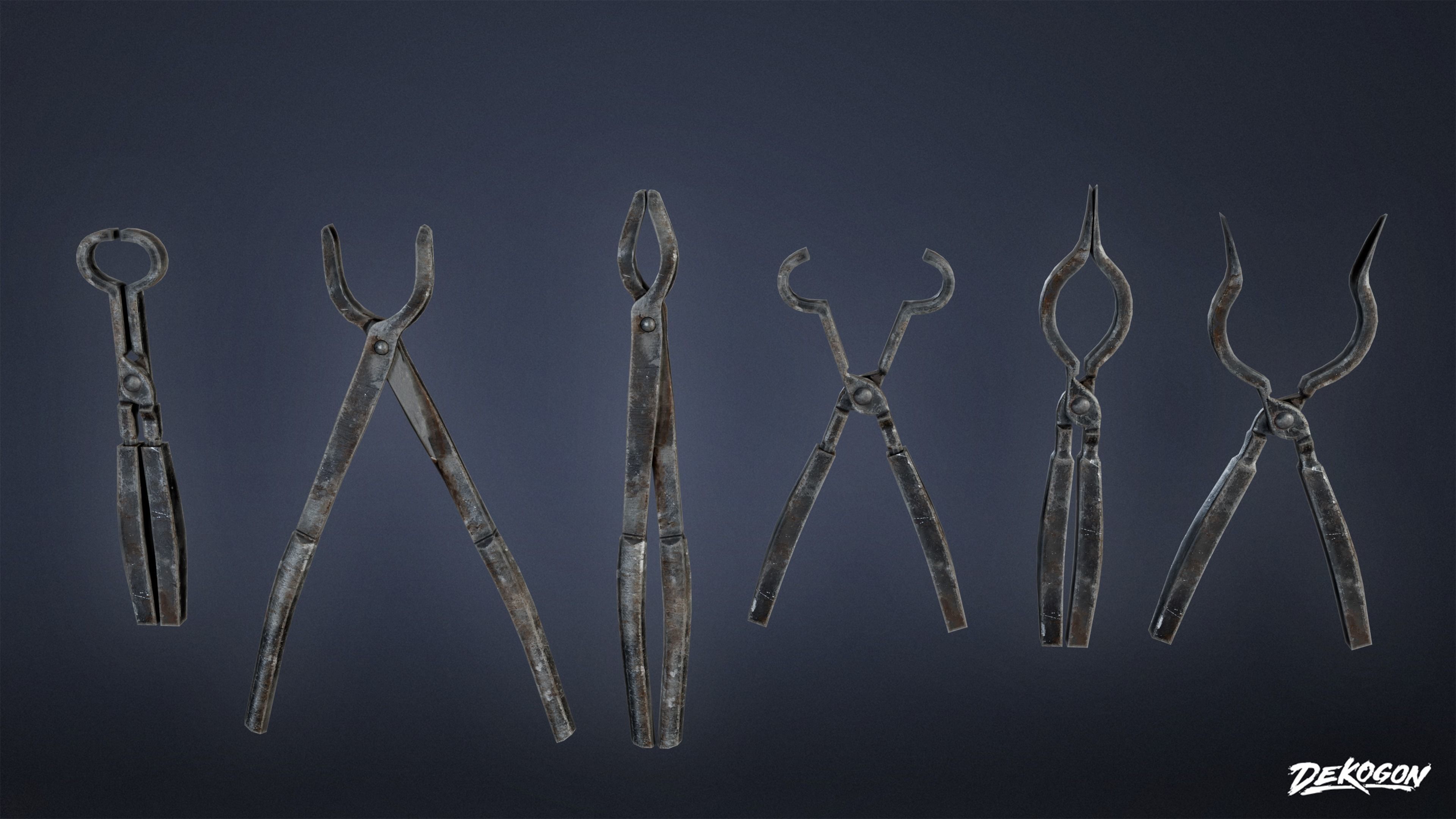 MEDIEVAL - Blacksmith Tools 01 - LOW POLY Low-poly 3D model_27