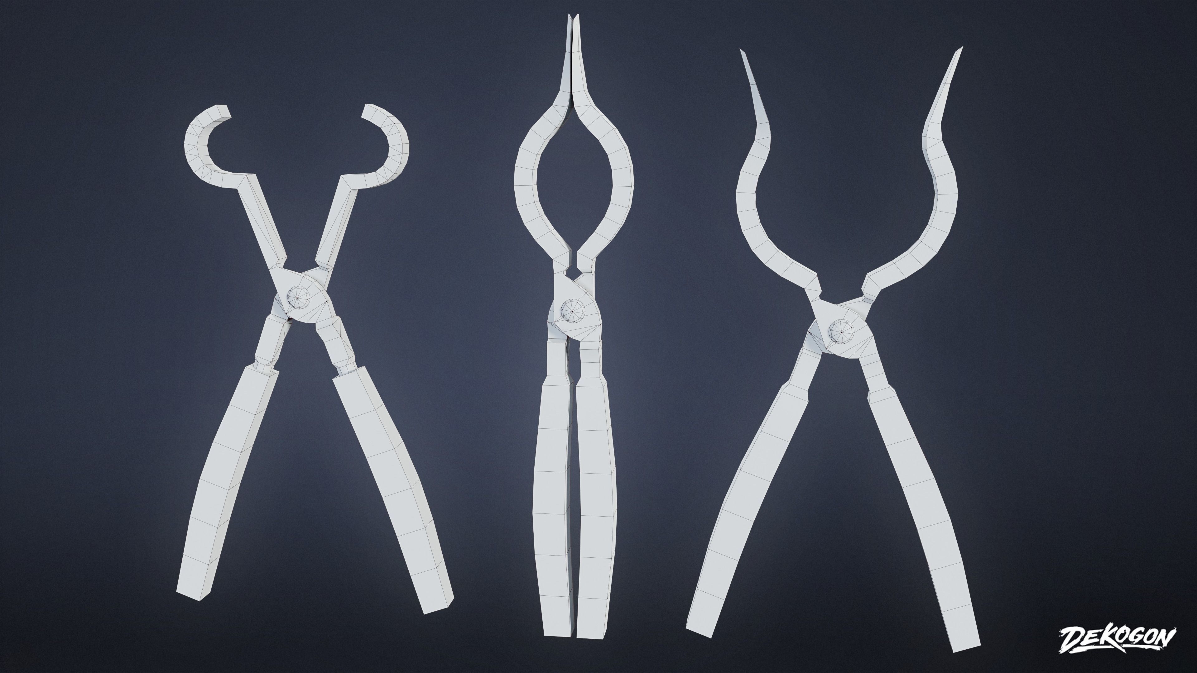 MEDIEVAL - Blacksmith Tools 01 - LOW POLY Low-poly 3D model_25