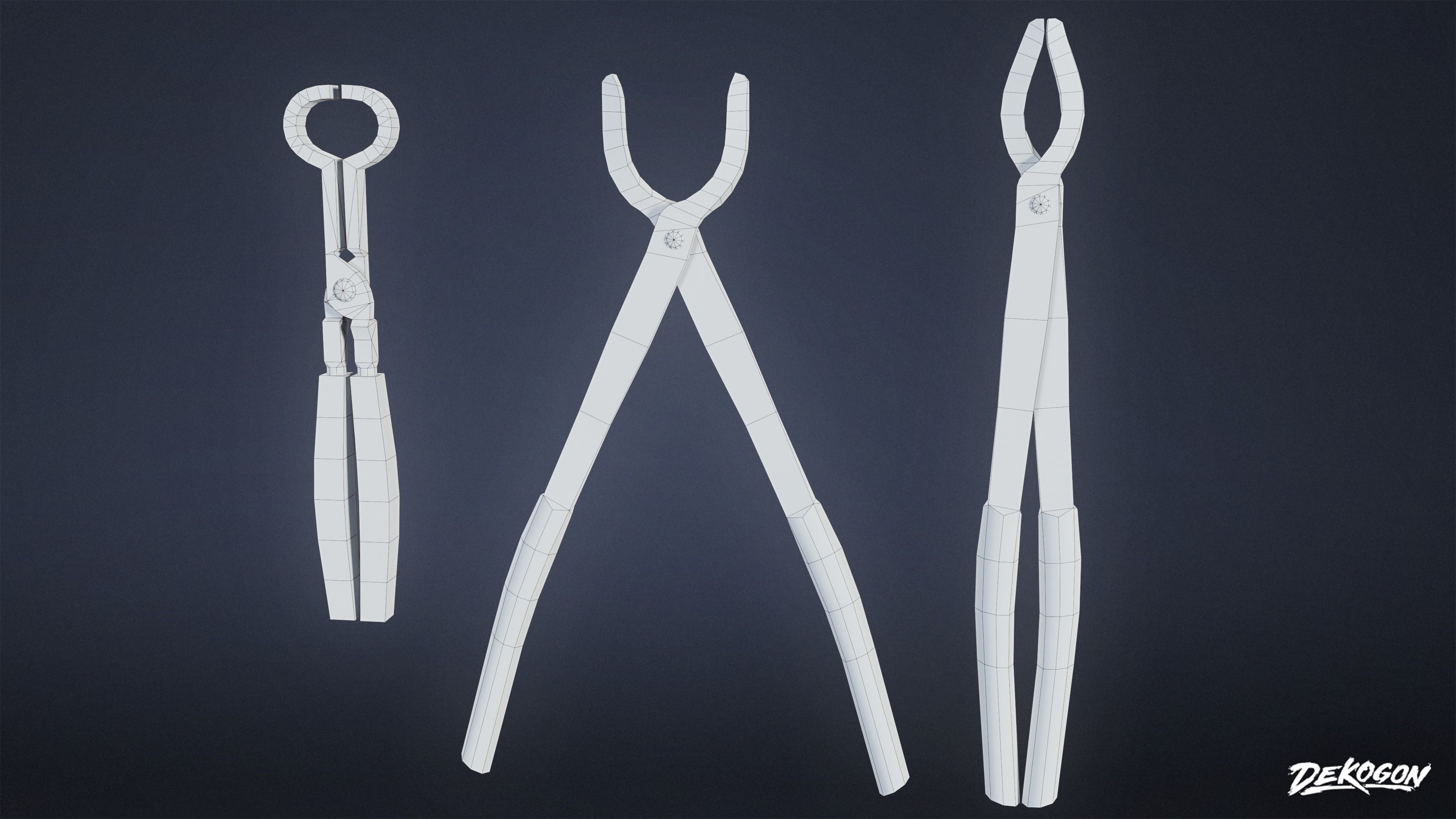 MEDIEVAL - Blacksmith Tools 01 - LOW POLY Low-poly 3D model_26