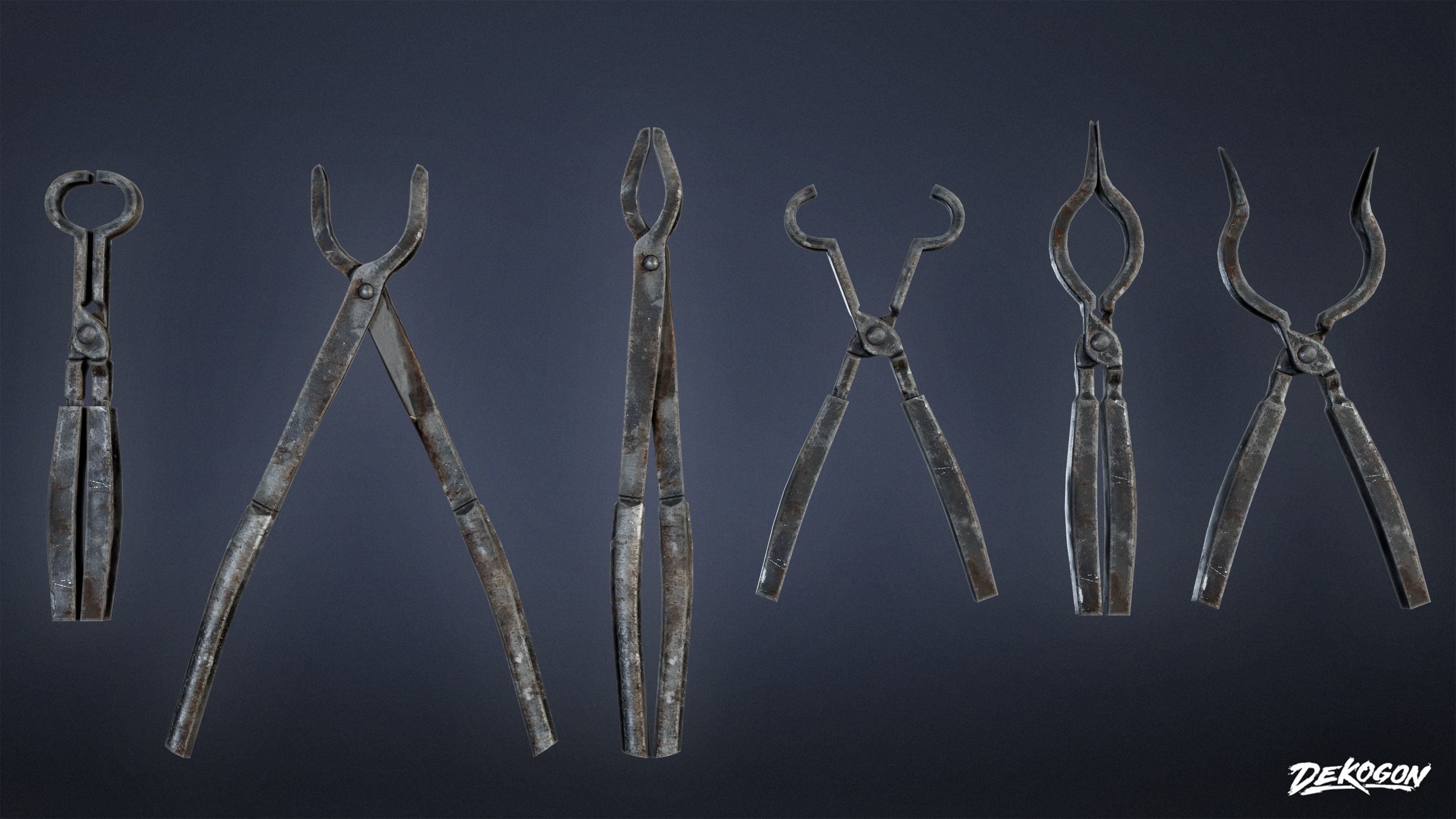 MEDIEVAL - Blacksmith Tools 01 - LOW POLY Low-poly 3D model_23