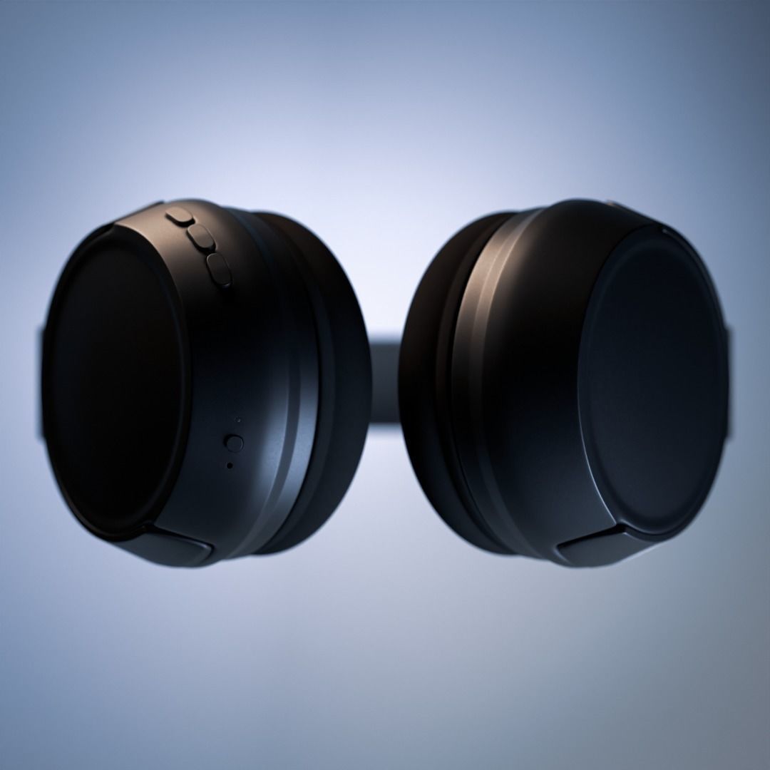Black Wireless Headphone 3D model 3D model_5