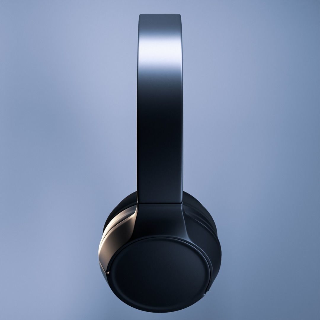 Black Wireless Headphone 3D model 3D model_4