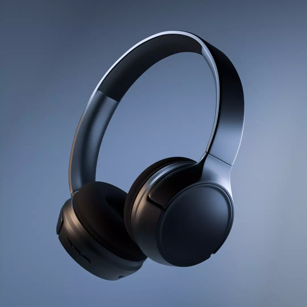 Black Wireless Headphone 3D model 3D model_0