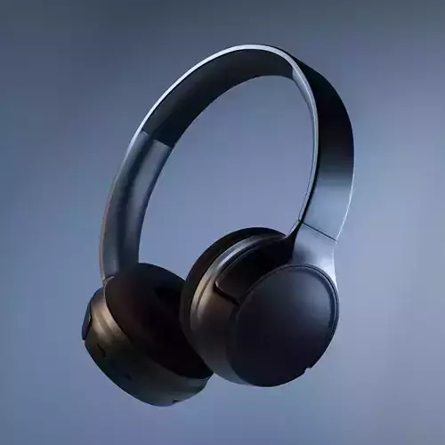 Black Wireless Headphone 3D model 3D model