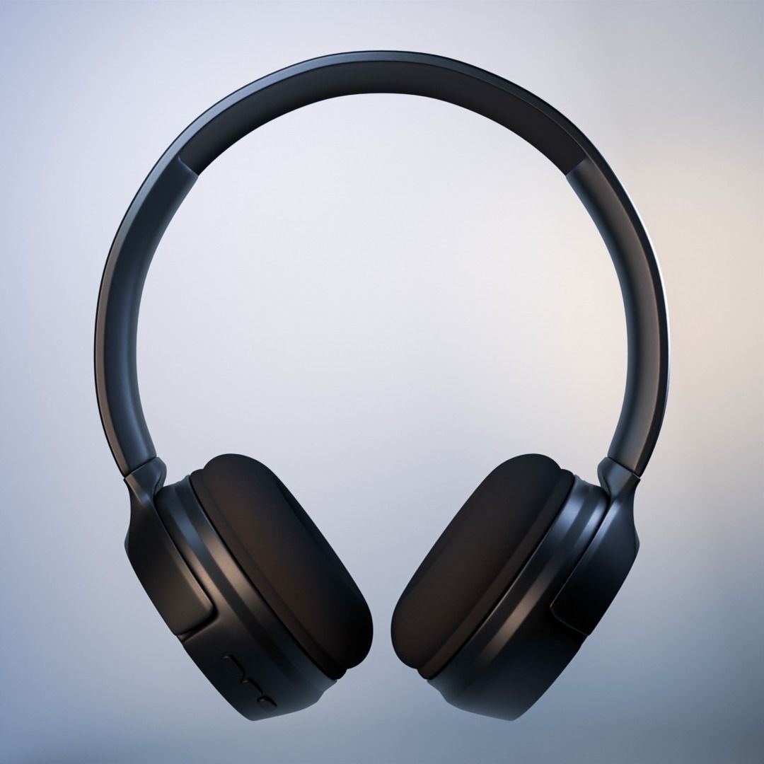 Black Wireless Headphone 3D model 3D model_3