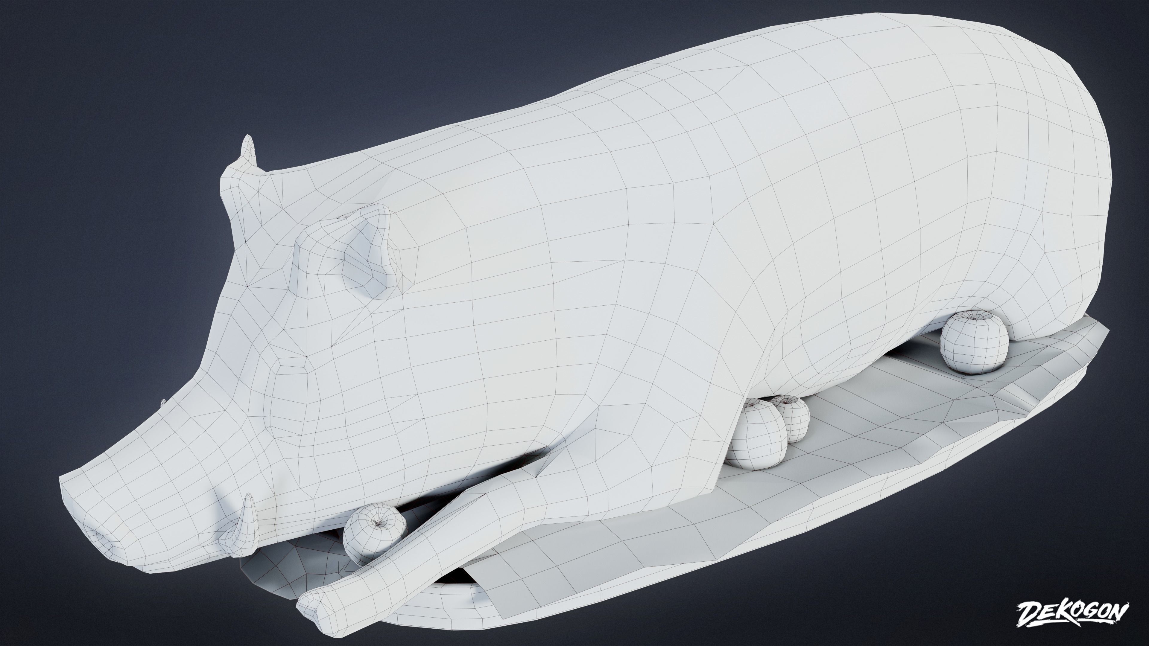 MEDIEVAL - Boars Platter 01 - LOW POLY Low-poly 3D model_7