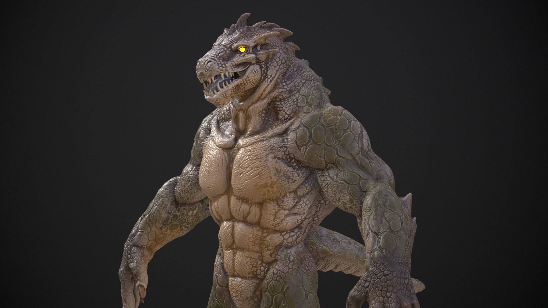 Lizard Boss Low-poly 3D model_11