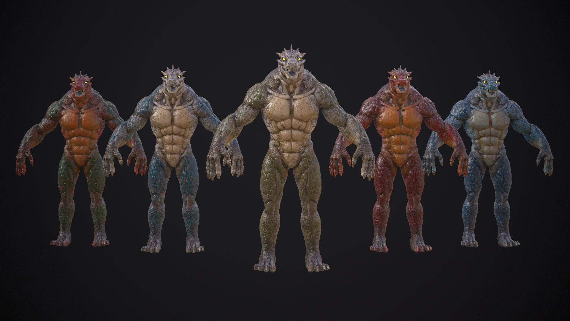 Lizard Boss Low-poly 3D model_4