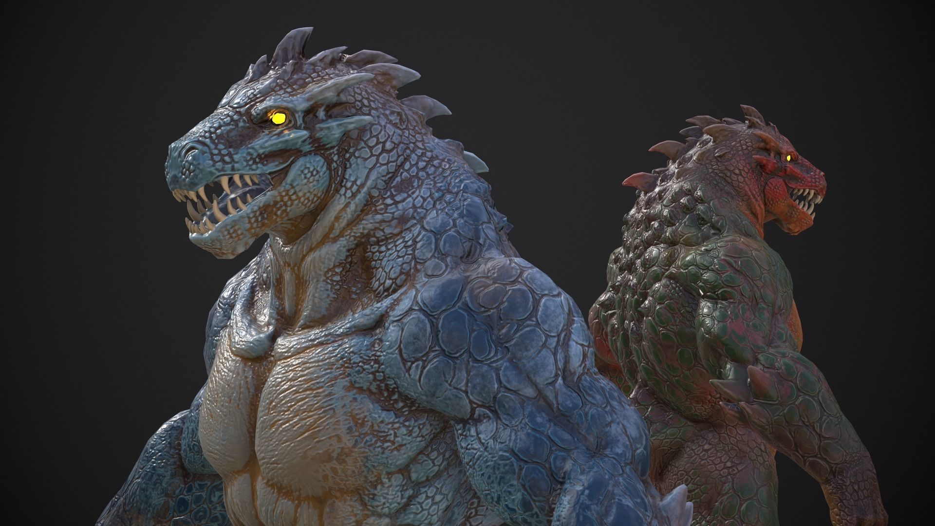 Lizard Boss Low-poly 3D model_15