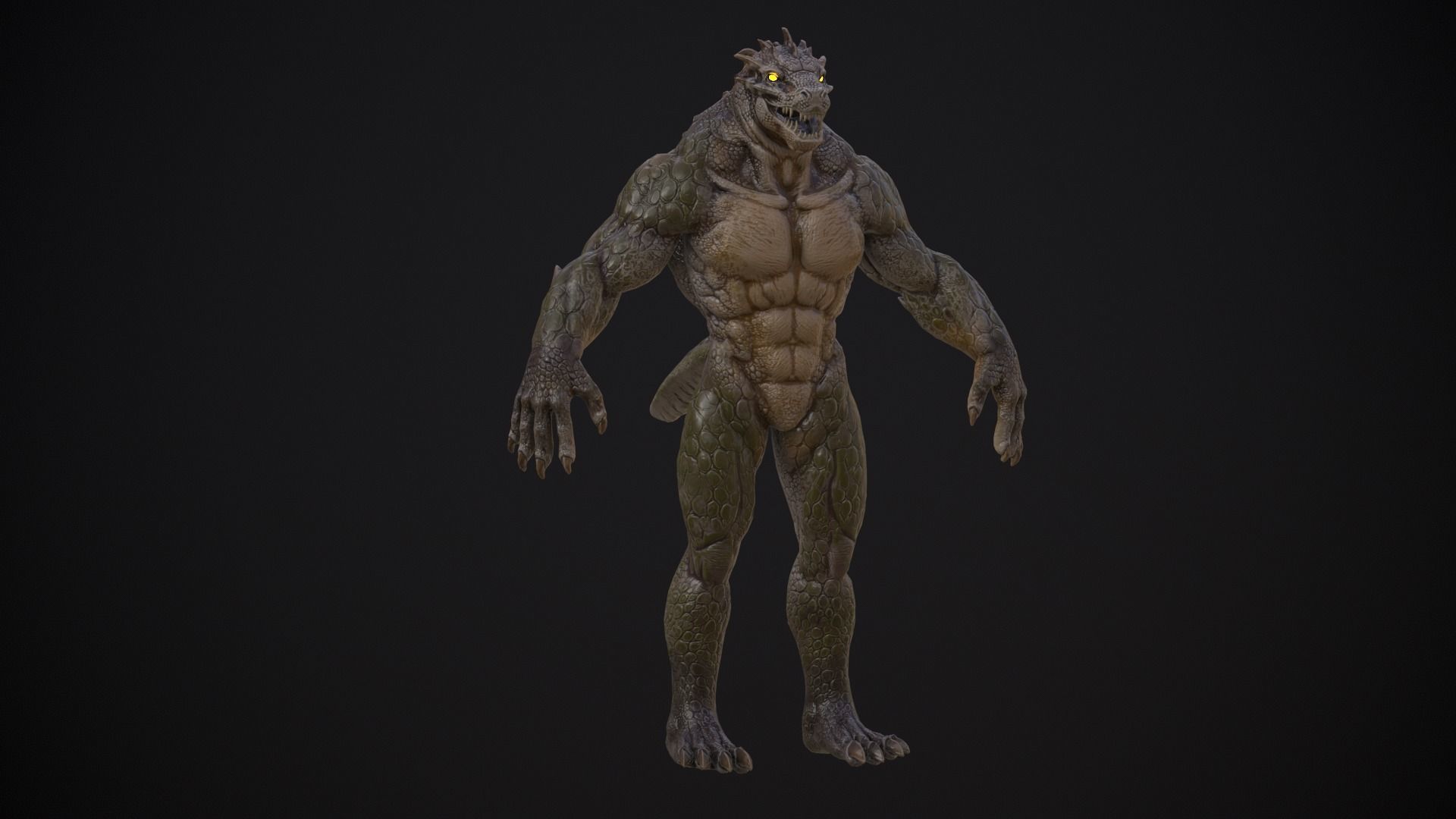 Lizard Boss Low-poly 3D model_5