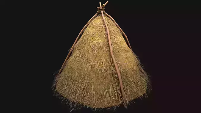 Haystack Stack of Hay Large Pile Low-poly 3D model