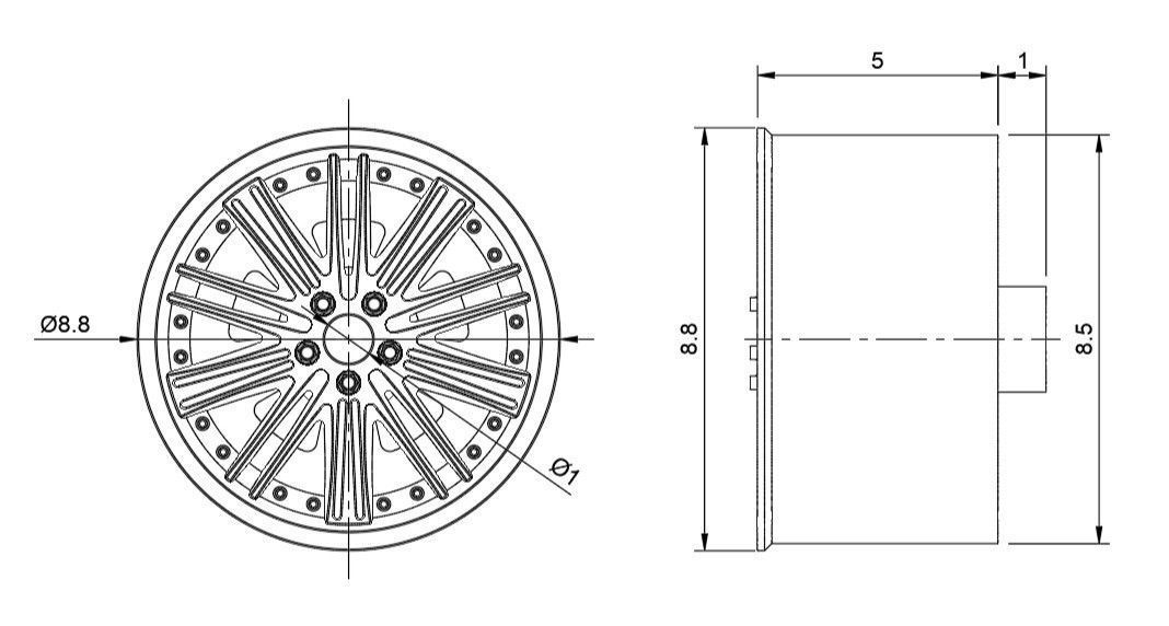 WORK FARIANZA FS2 RIMS FOR DIECAST 64 SCALE 3D print model_3