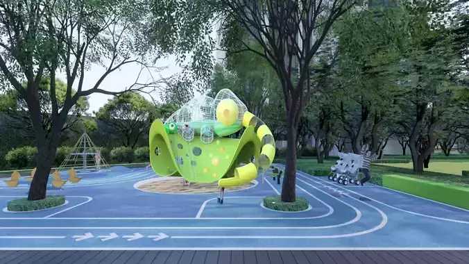 Chameleon-themed playground 3D model