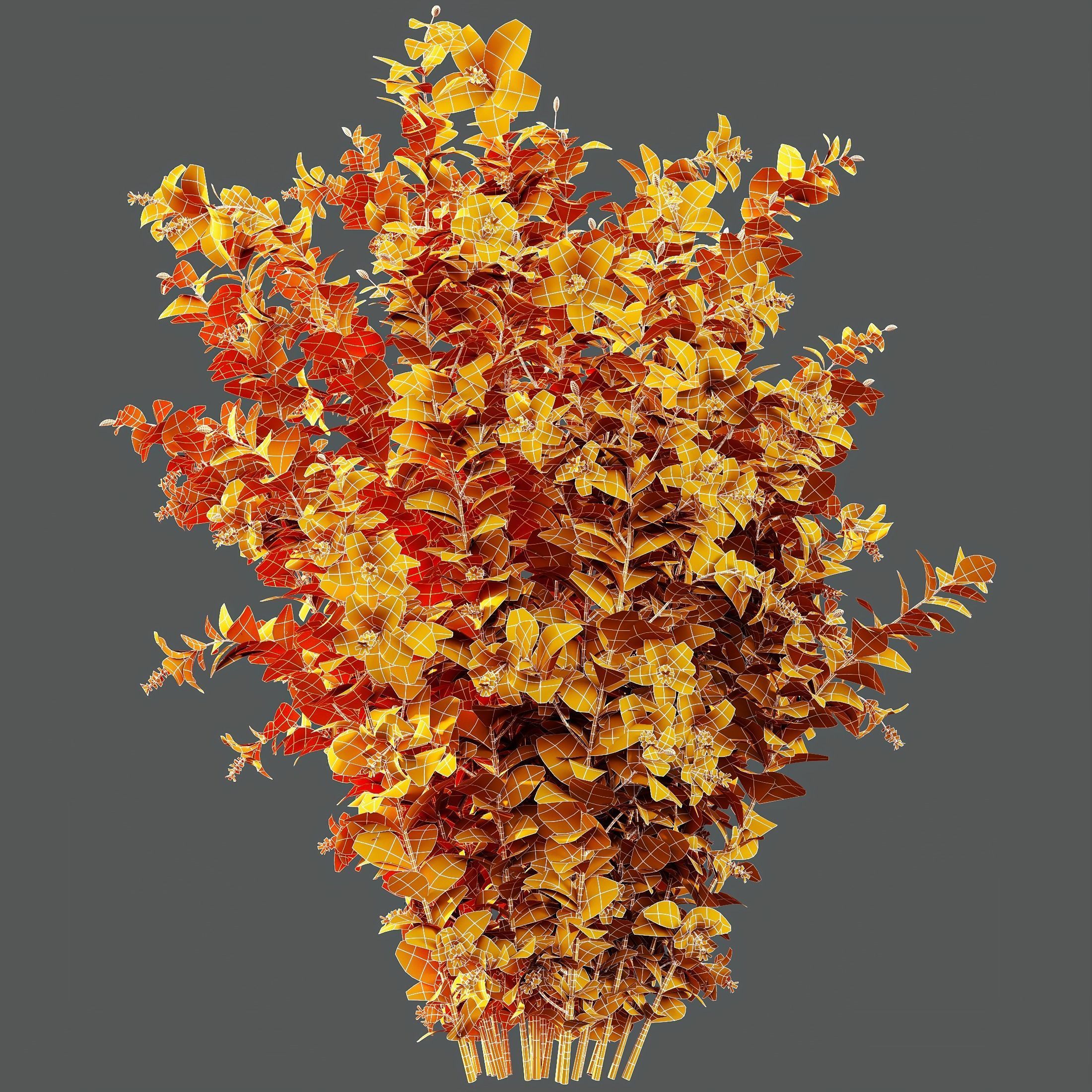 HQ Plants Hibiscus Rosa Sinensis Red Chinese 3D model_4