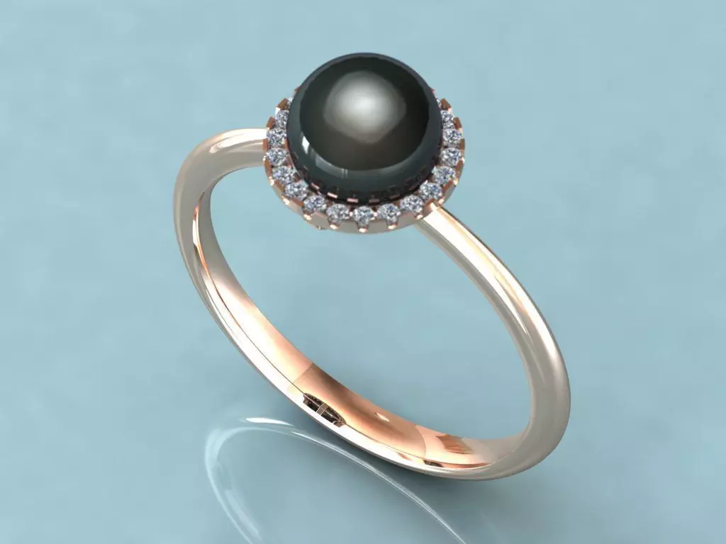 pearl ring 3D print model_0