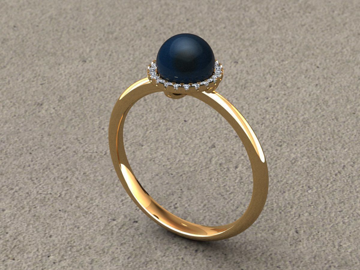 pearl ring 3D print model_4