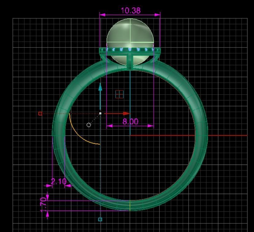 pearl ring 3D print model_13