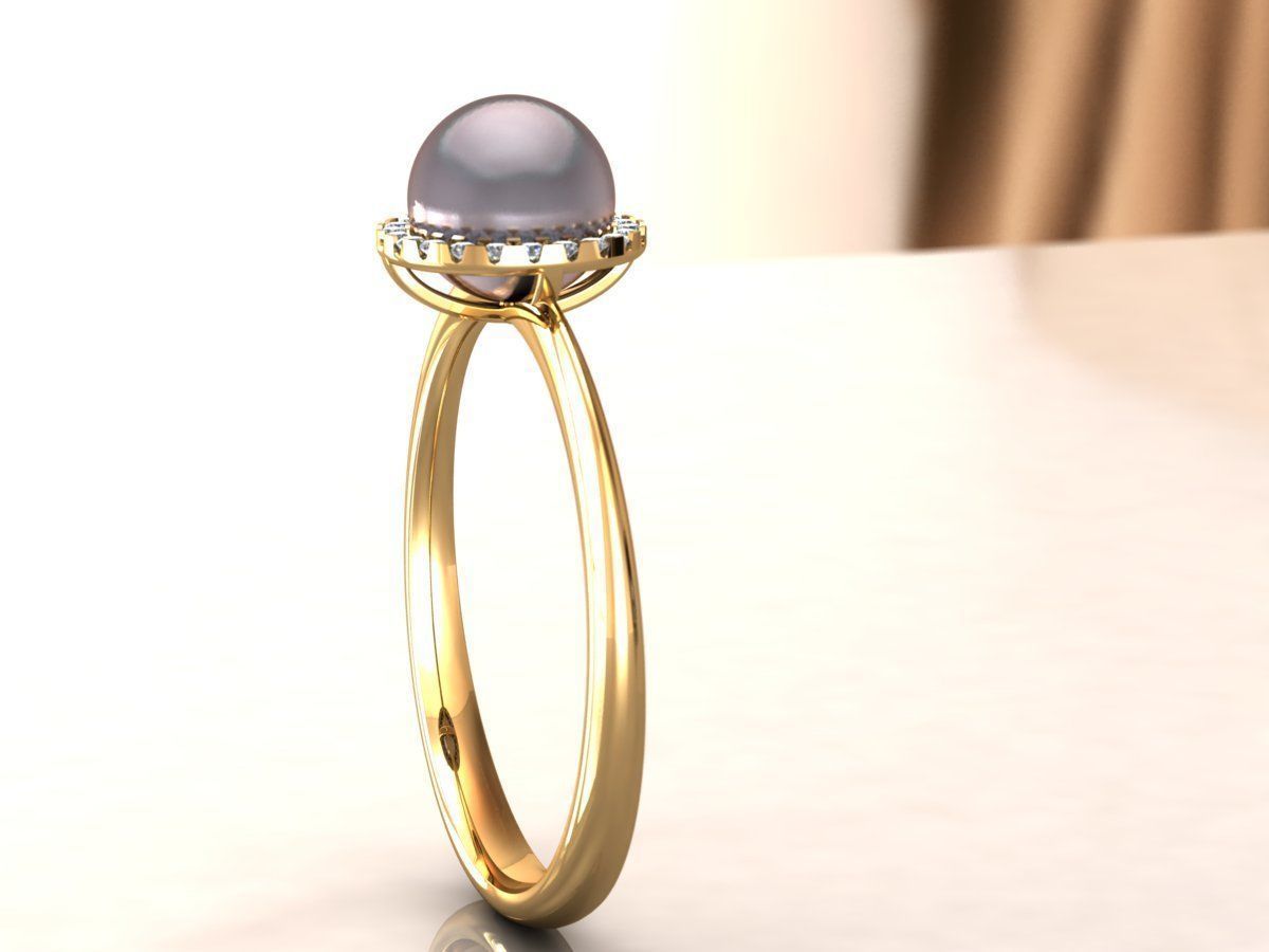 pearl ring 3D print model_2
