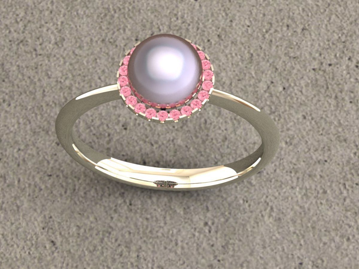 pearl ring 3D print model_7