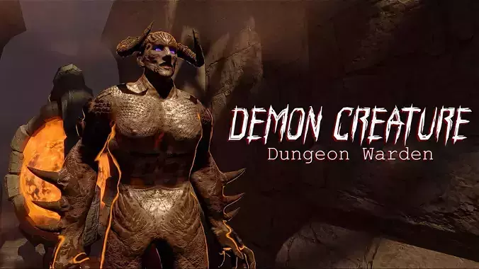 Demon Creature - Dungeon Warden Low-poly 3D model