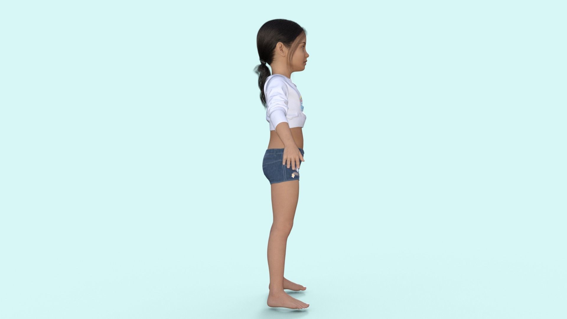 Realistic Girl Child Rigged 3D model_18