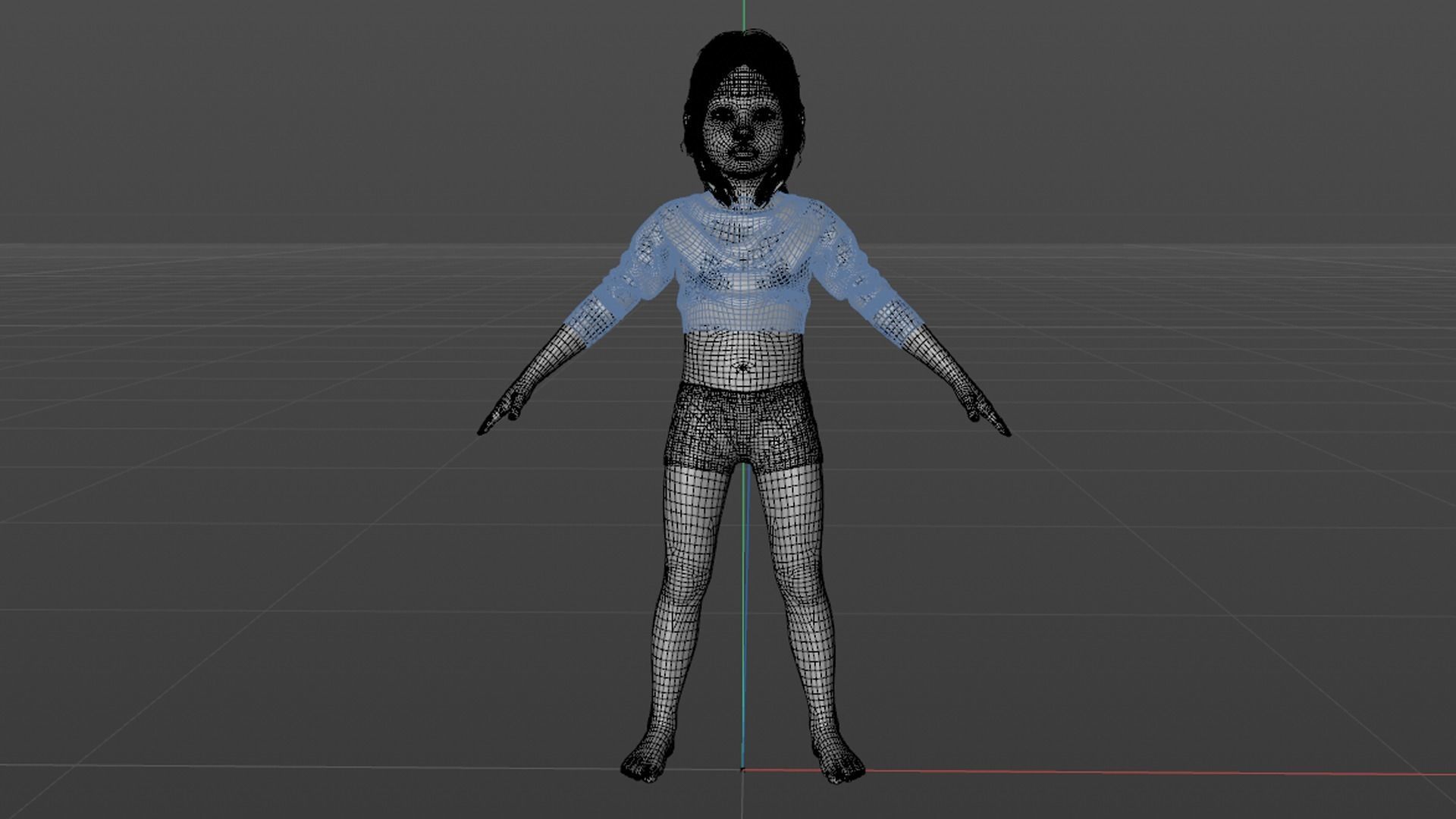 Realistic Girl Child Rigged 3D model_37