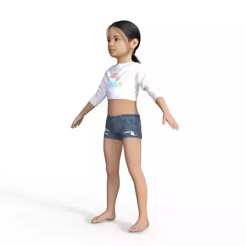 Realistic Girl Child Rigged 3D model