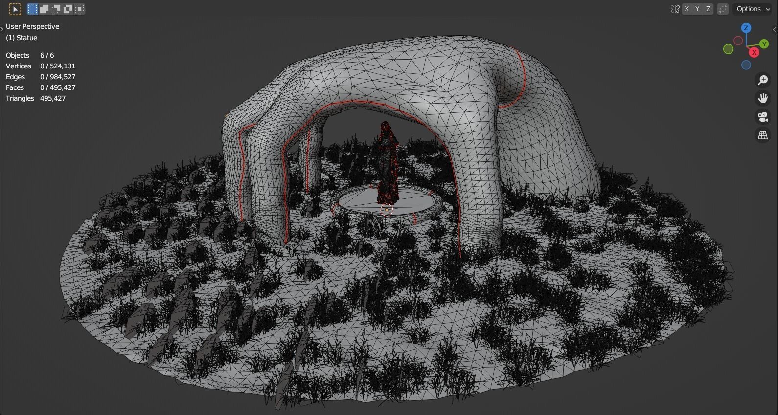 Temple Of Venus Low-poly 3D model_10