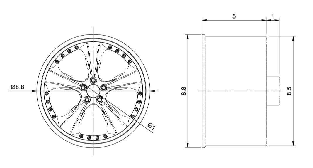 WORK EUROLINE SE RIMS FOR DIECAST 64 SCALE 3D print model_3