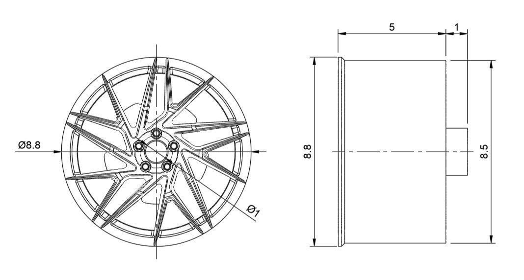 WORK WHEELS GNOSIS IS105 RIMS FOR DIECAST 64 SCALE 3D model 3D ...
