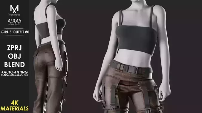 Girls Outfit 80 - Marvelous Designer