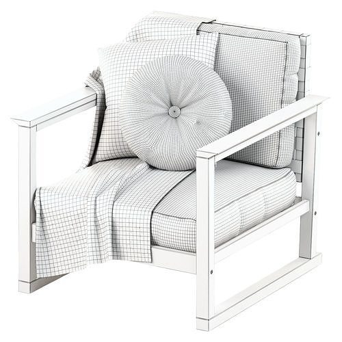 HATTHOLMEN Garden armchair IKEA 3D model 7