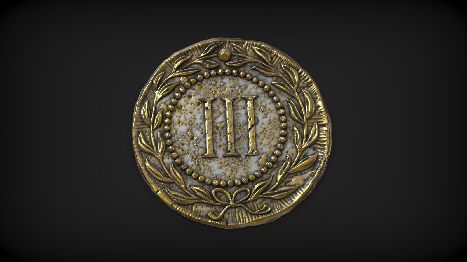 Spintria Rare Ancient Roman Token Antique Coin Number III 3D print model_2