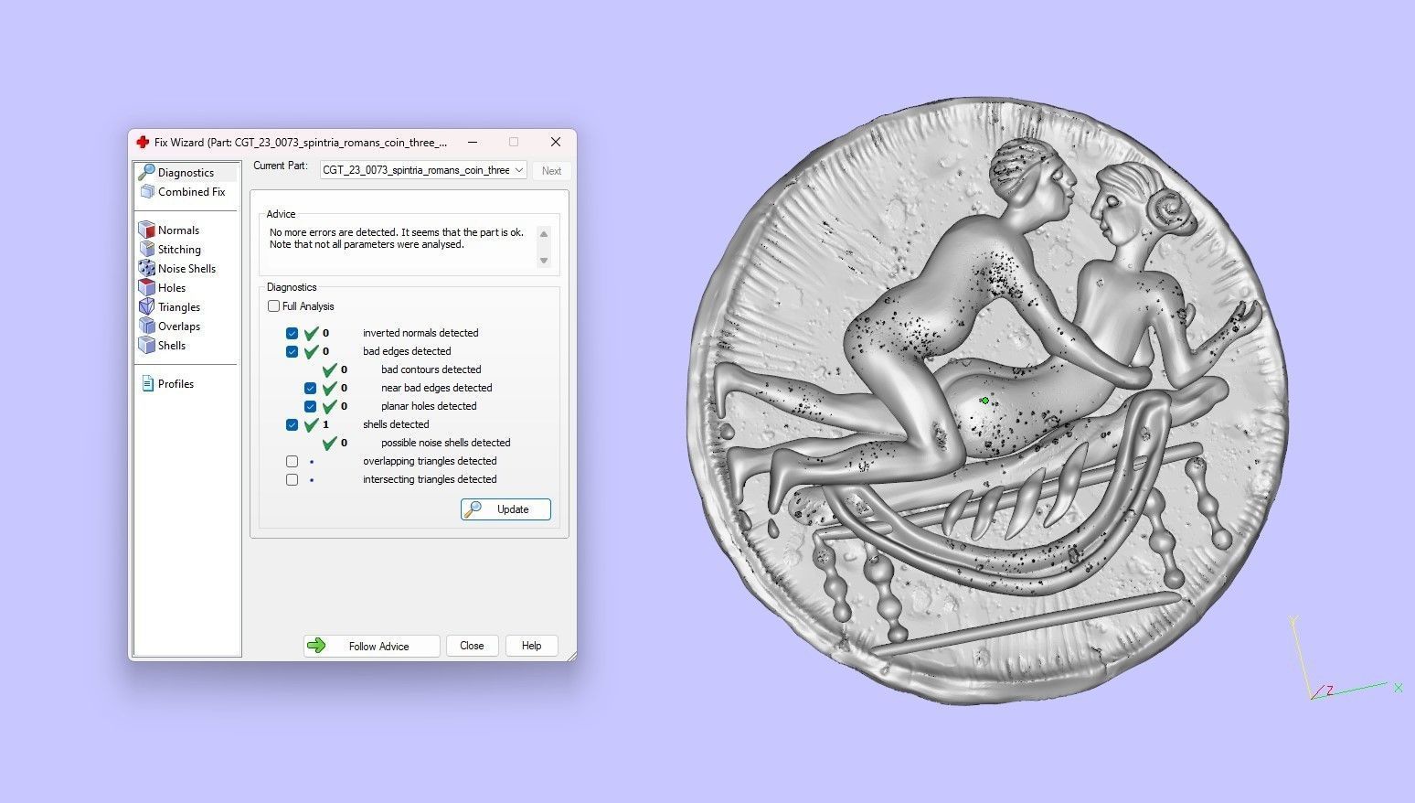 Spintria Rare Ancient Roman Token Antique Coin Number III 3D print model_7