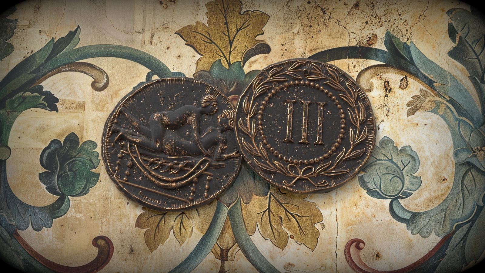 Spintria Rare Ancient Roman Token Antique Coin Number III 3D print model_5