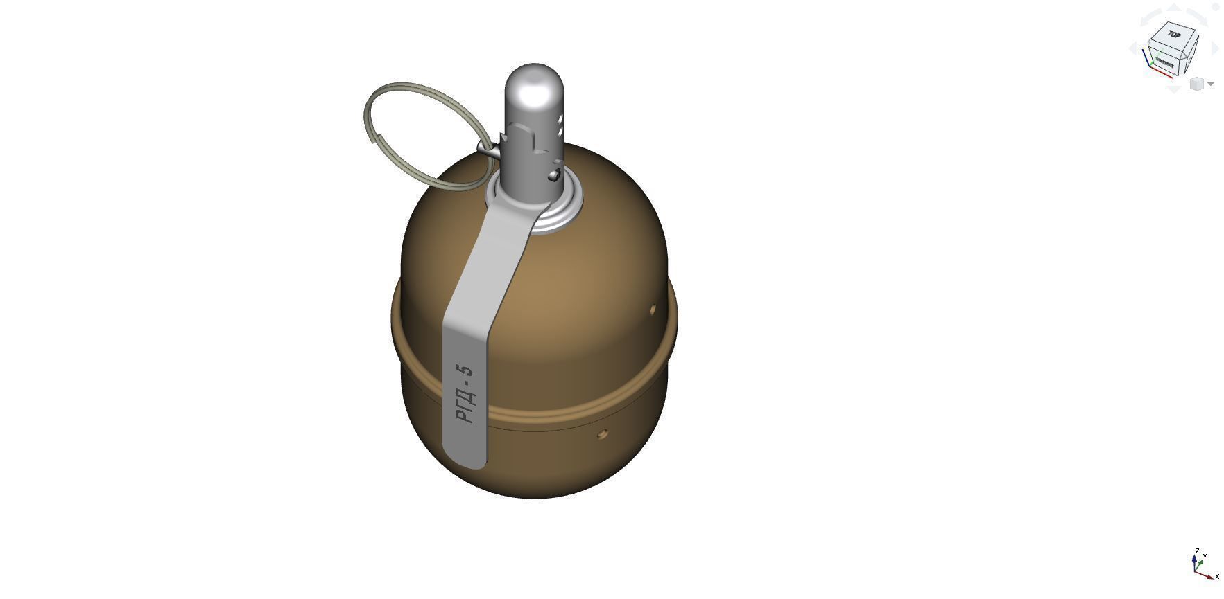 RGD-5 Grenade Clone CAD and STL 3D print model_2