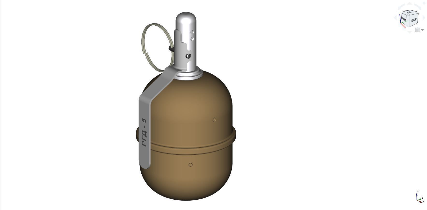 RGD-5 Grenade Clone CAD and STL 3D print model_1