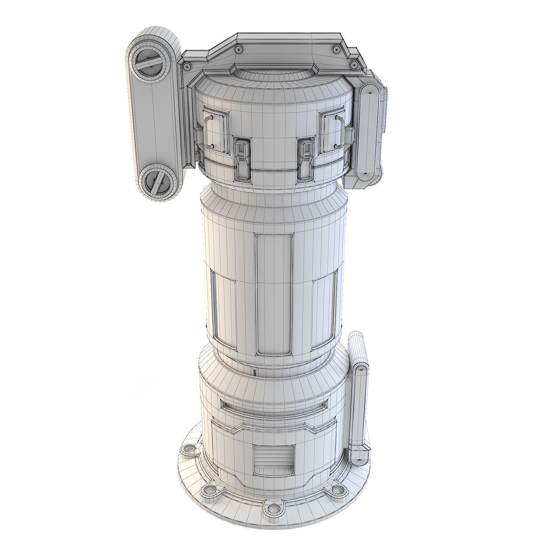 Space Station Cylindrical Pod 3D model_4
